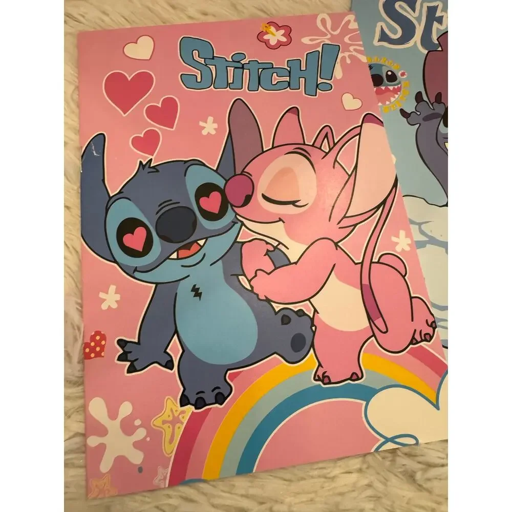 Disney Lilo and Stitch thin notebooks bundle of 4 with blue different design